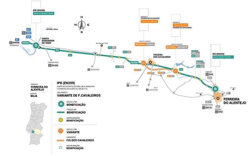 Infografia - Requalificação do IP8 entre Santa Margarida do Sado e Ferreira do Alentejo