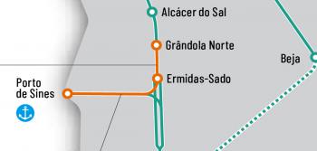 Linha do Sul, Troço Ermidas do Sado - Grândola Norte
